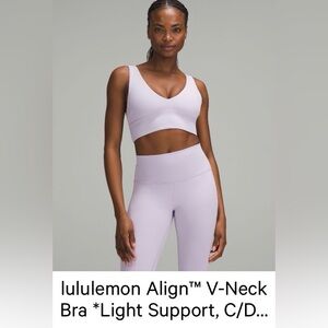 Lululemon Align™ V-Neck Bra C/D Cup Lilac Ether
